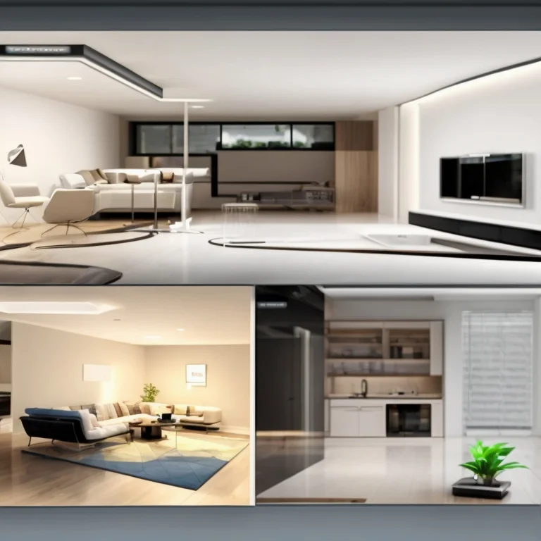 モダンなスマートホームのリビングルーム